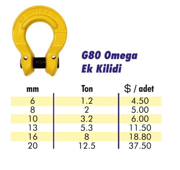 G Ek Kilit Omega Zincir Sapan Ek Kilit Baglanti Halkasi Projje